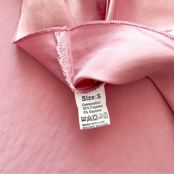 Pink satin slip mini dress - Picture 12 of 13